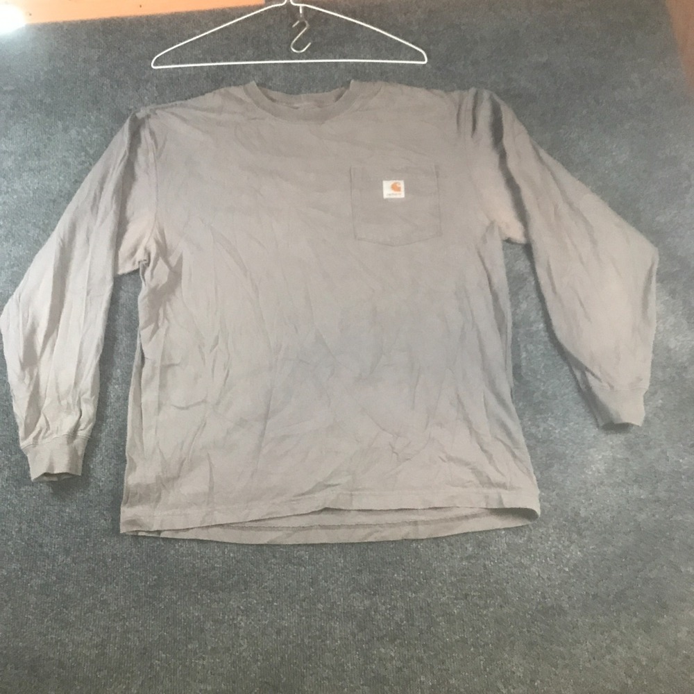 Carhartt Dearborn Loose Long Sleeve T Shirt Mens Medium Gray Cotton Original Fit